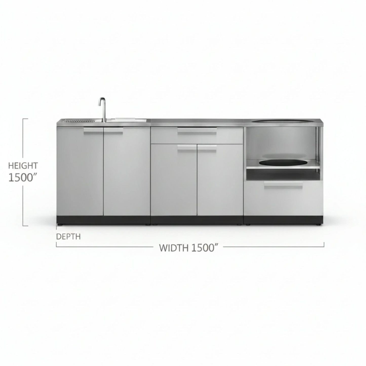 Classic Series 3PC Modular Outdoor Kitchen · 304 Stainless Steel · SS Door