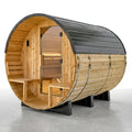 Outdoor Cedar Sauna Built for Home Wellness, 9kW Electric Heater, 4-6 Person Barrel Design, Wi-Fi Control Panel