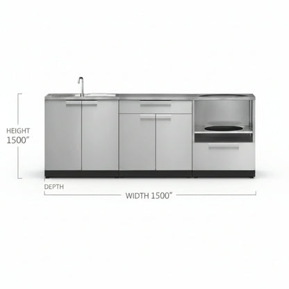 Classic Series 3PC Modular Outdoor Kitchen · 304 Stainless Steel · SS Door