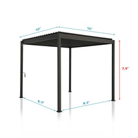 80/88 Metal Frame Pergola with Adjustable Louvered Roof